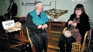 Gemma and Margo from the Convent and Chapel Wool Shop demonstrating the art of sock knitting. They’ll be at the exhibition each day.